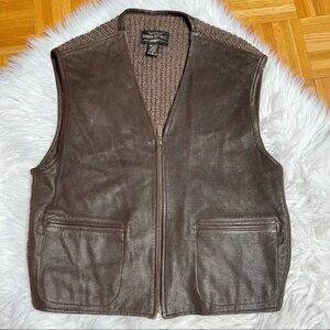 BANANA REPUBLIC | Vintage Leather / Silk / Wool Vest